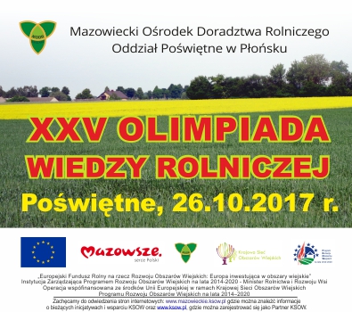 BANEREK XXV OLIMPIADY WIEDZY ROLNICZEJ 2017